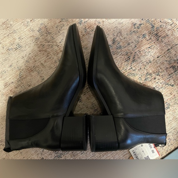 NWT Zara Black Leather Ankle Boots, Size EU 38, NIB - Picture 3 of 9